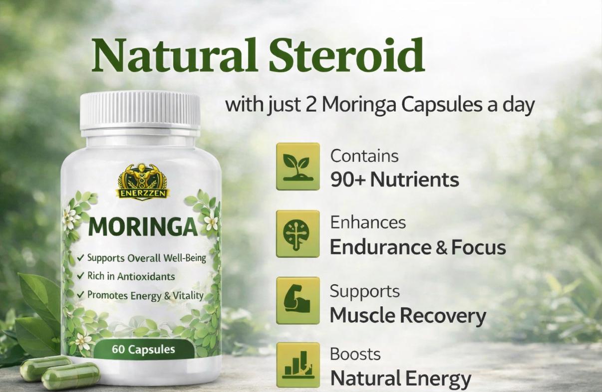 Enerzzen Moringa Capsules - – Ayurvedic Vegan Herbal Supplement for Immunity, Energy, Detox & Weight Loss