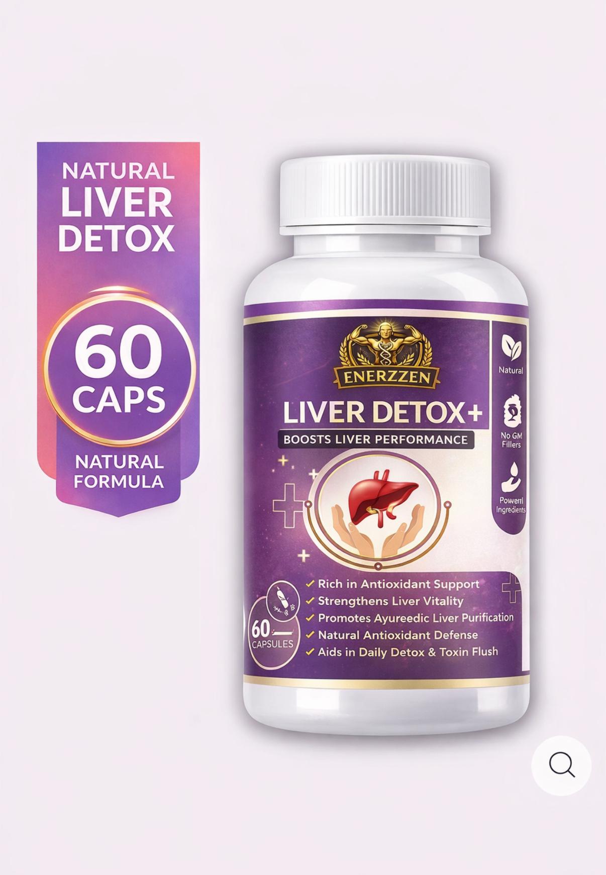 Enerzzen Liver Detox – 60 Count | Ayurvedic Cleanse for Fatty Liver, Detox & Toxin Removal